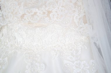 Beyaz Dantelli Gelinlik Kumaş Kumaşı, Gelinlik Arkaplanı