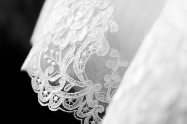 Siyah ve Beyaz Dantelli Kenar Kapanışı, Zarif Tekstil Arkaplanı