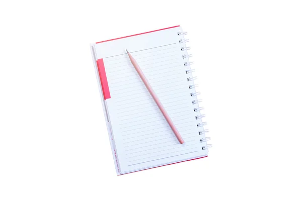 Blank open notepad and pencil  isolated on white background,notepad isolated — Stock Photo, Image