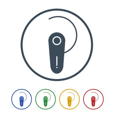 Bluetooth kulaklık Simgesi Beyaz Background.vector resim simgesinde yalıtılmış