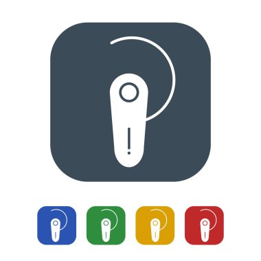 Bluetooth kulaklık Simgesi Beyaz Background.vector resim simgesinde yalıtılmış
