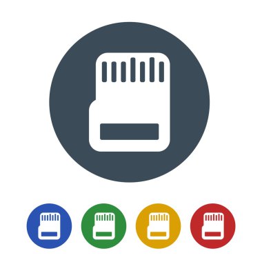 Bellek kartına simge izole beyaz Background.vector illüstrasyon simge