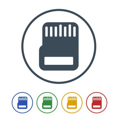 Bellek kartına simge izole beyaz Background.vector illüstrasyon simge