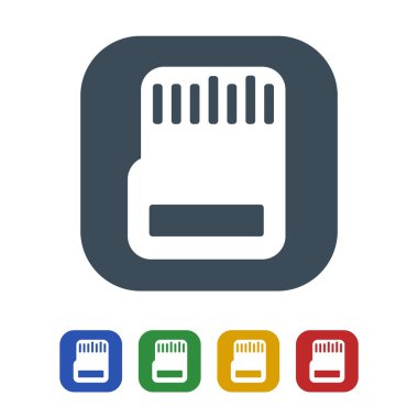 Bellek kartına simge izole beyaz Background.vector illüstrasyon simge