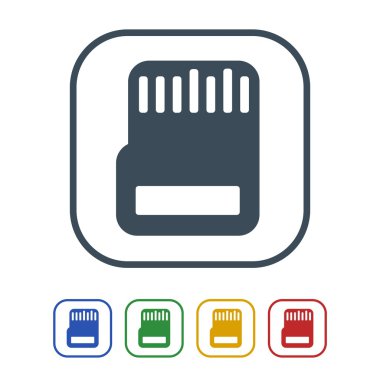 Bellek kartına simge izole beyaz Background.vector illüstrasyon simge