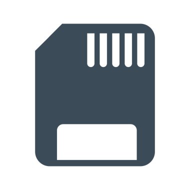 Mikro bellek kartına simge izole beyaz Background.vector illüstrasyon simge