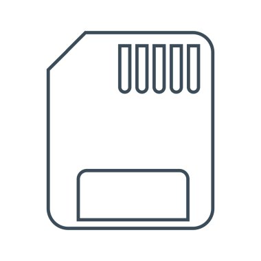 Mikro bellek kartına simge izole beyaz Background.vector illüstrasyon simge