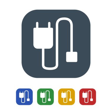 Telefon kablosu simgesi izole beyaz Background.vector illüstrasyon simge üzerinde