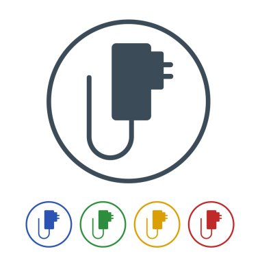 Mobil şarj cihazı simgesi izole beyaz Background.vector illüstrasyon simge üzerinde