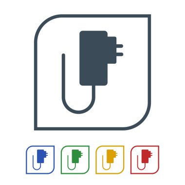 Mobil şarj cihazı simgesi izole beyaz Background.vector illüstrasyon simge üzerinde