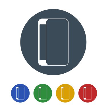 Mobil ekran beyaz Background.vector illüstrasyon simge simge izole korur