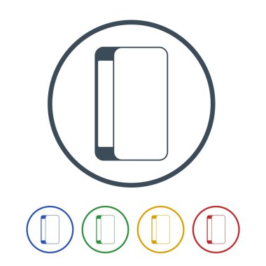 Mobil ekran beyaz Background.vector illüstrasyon simge simge izole korur