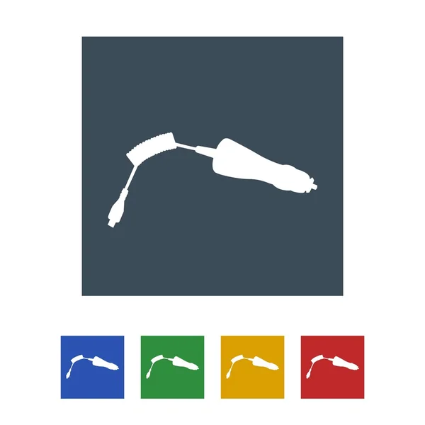 Icono del cargador de coche aislado en el icono de ilustración de White Background.vector — Archivo Imágenes Vectoriales