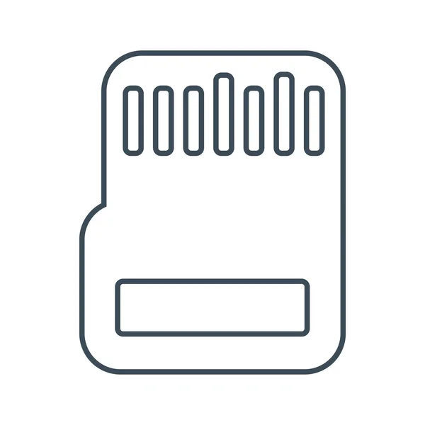 Icono de tarjeta de memoria aislado en el icono de ilustración de White Background.vector — Vector de stock