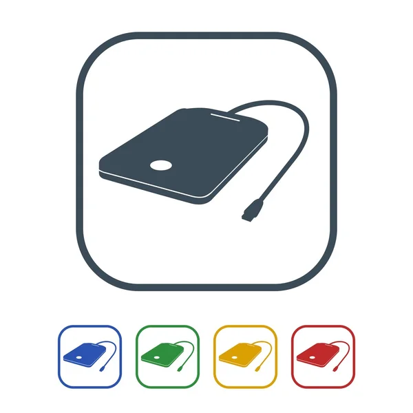 Taşınabilir sert yuvarlak yüzey simgesi izole beyaz Background.vector illüstrasyon simge üzerinde