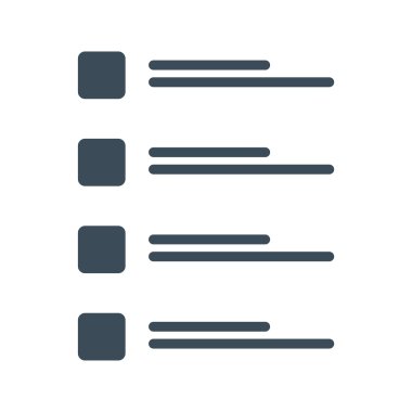 Not Liste simgesi beyaz arka plan üzerinde izole