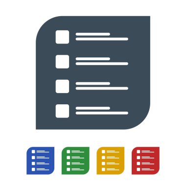 Not Liste simgesi beyaz arka plan üzerinde izole