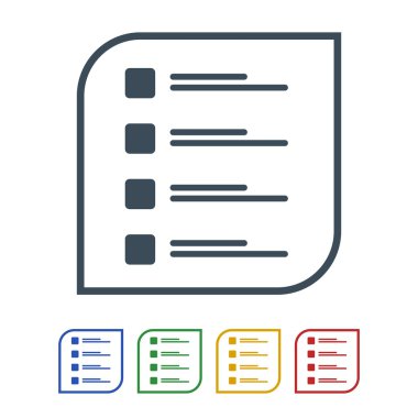 Not Liste simgesi beyaz arka plan üzerinde izole