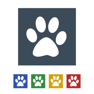 Beyaz arka plan üzerinde izole köpek ayak yazdırma simgesi