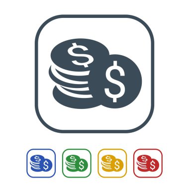 Beyaz arkaplanda dolar simgesi izole edildi