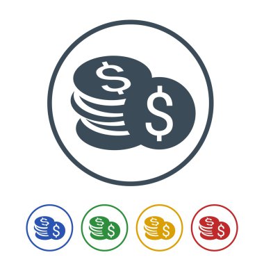 Beyaz arkaplanda dolar simgesi izole edildi