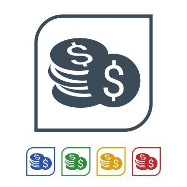 Beyaz arkaplanda dolar simgesi izole edildi