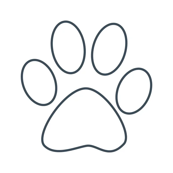 Beyaz arka plan üzerinde izole köpek ayak yazdırma simgesi