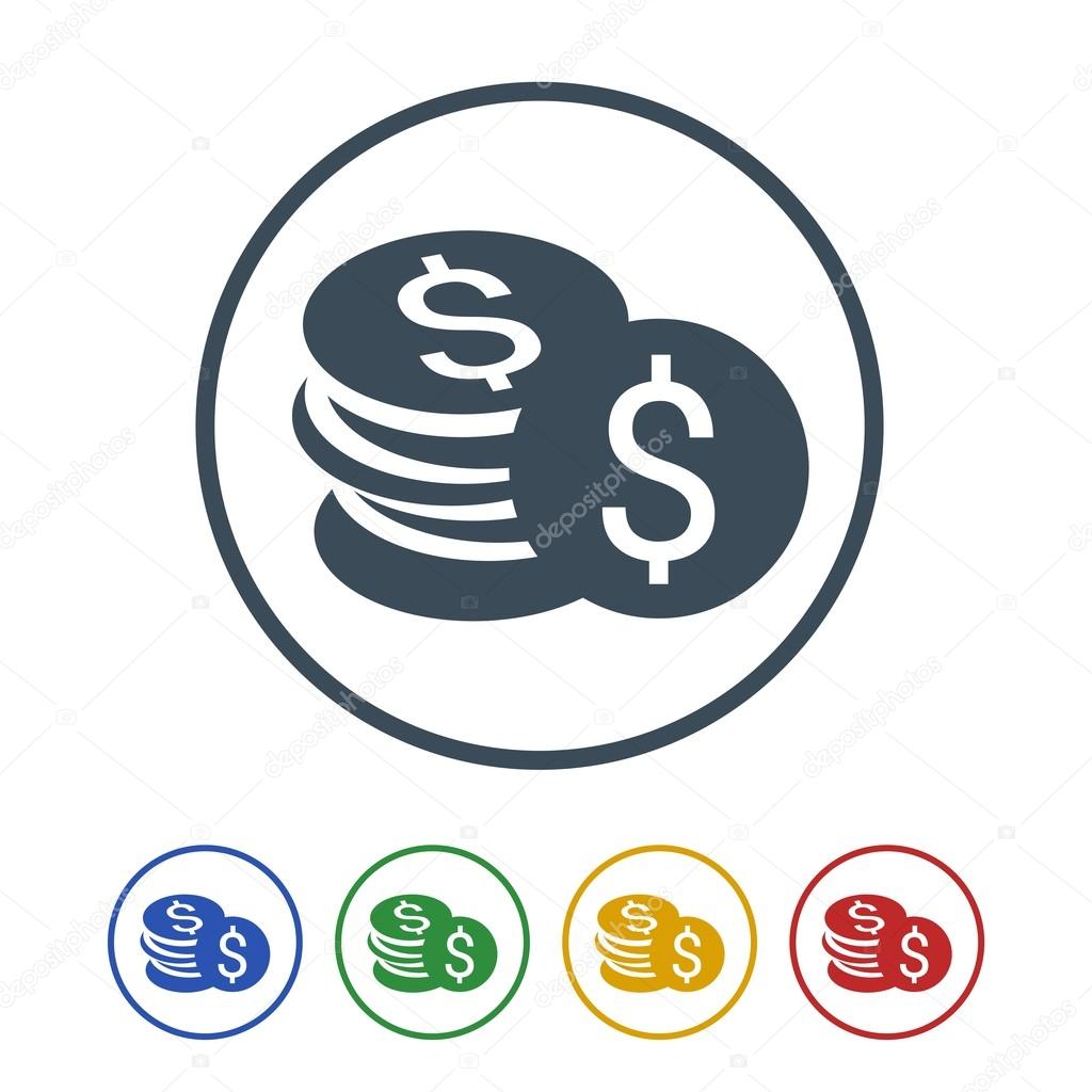 Dollar icon isolated on white background