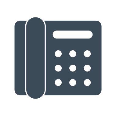 Sabit telefon simgesi izole beyaz Background.vector illüstrasyon simge üzerinde