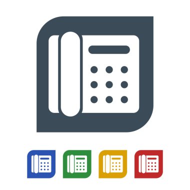 Sabit telefon simgesi izole beyaz Background.vector illüstrasyon simge üzerinde