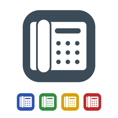 Sabit telefon simgesi izole beyaz Background.vector illüstrasyon simge üzerinde