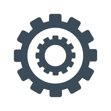 Beyaz arka plan üzerinde izole dişli simgesini. vektör çizim simgesi