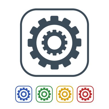 Beyaz arka plan üzerinde izole dişli simgesini. vektör çizim simgesi