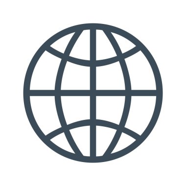 Beyaz arka plan üzerinde izole küre simgesi. vektör çizim simgesi