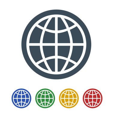 Beyaz arka plan üzerinde izole küre simgesi. vektör çizim simgesi