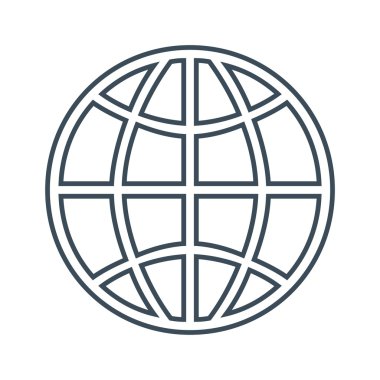 Beyaz arka plan üzerinde izole küre simgesi. vektör çizim simgesi