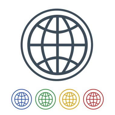 Beyaz arka plan üzerinde izole küre simgesi. vektör çizim simgesi