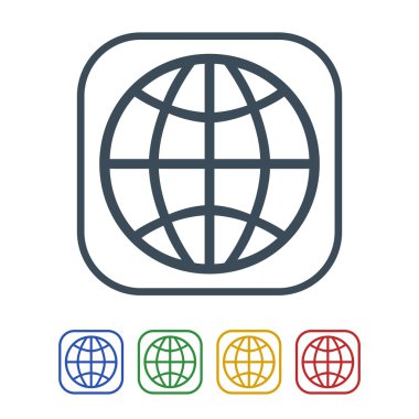 Beyaz arka plan üzerinde izole küre simgesi. vektör çizim simgesi