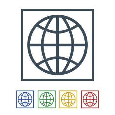 Beyaz arka plan üzerinde izole küre simgesi. vektör çizim simgesi