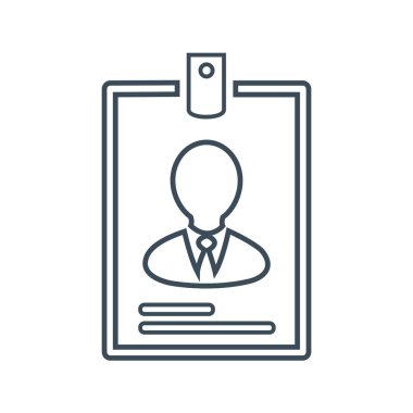 Beyaz arka plan üzerinde izole kimlik simgesi. vektör çizim simgesi