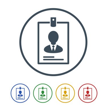 Beyaz arka plan üzerinde izole kimlik simgesi. vektör çizim simgesi