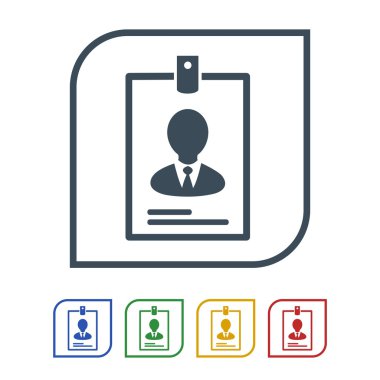 Beyaz arka plan üzerinde izole kimlik simgesi. vektör çizim simgesi