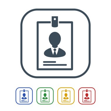 Beyaz arka plan üzerinde izole kimlik simgesi. vektör çizim simgesi