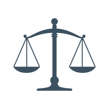 Beyaz arka plan üzerinde izole adalet simgesi. vektör çizim simgesi