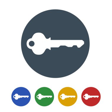 Anahtar simgesi beyaz arka plan üzerinde izole. vektör çizim simgesi