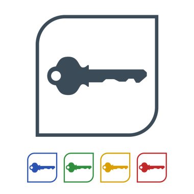 Anahtar simgesi beyaz arka plan üzerinde izole. vektör çizim simgesi