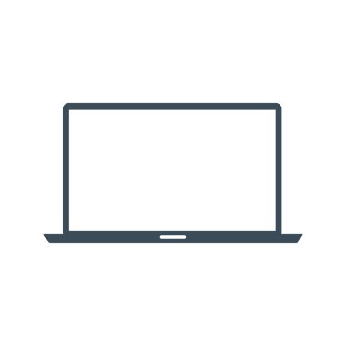 Dizüstü bilgisayar simgesi beyaz arka plan üzerinde izole. vektör çizim simgesi