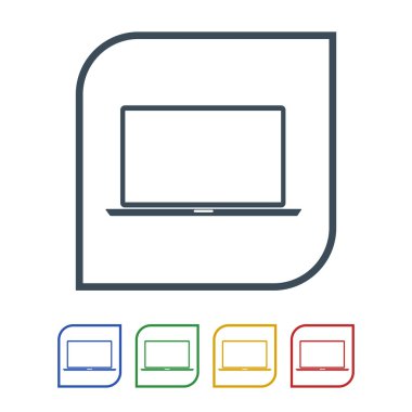Dizüstü bilgisayar simgesi beyaz arka plan üzerinde izole. vektör çizim simgesi