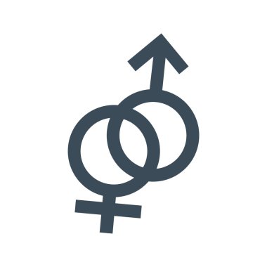 Beyaz arka plan üzerinde izole erkek ve dişi sembolü. vektör çizim simgesi