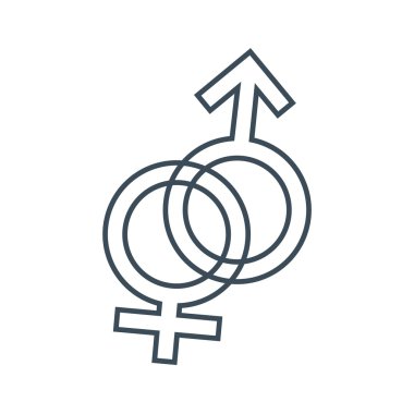 Beyaz arka plan üzerinde izole erkek ve dişi sembolü. vektör çizim simgesi